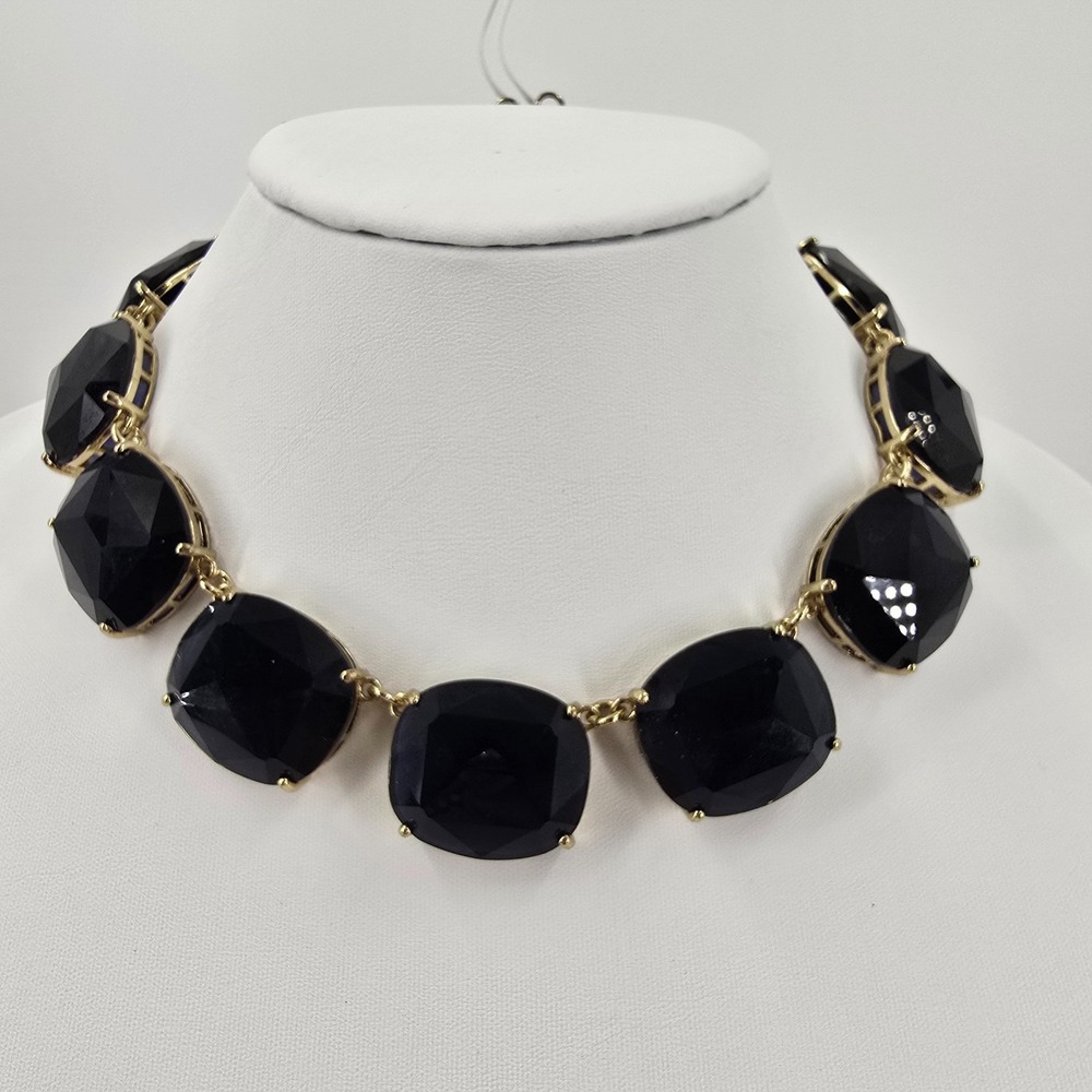 Brooks Brothers Blue Glass Necklace Set Bracelet Earrings Gold tone Classic - Picture 2 of 10
